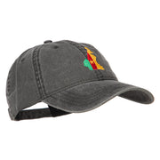 Cameroon Map Flag Embroidered Washed Cap