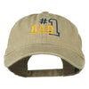 Number 1 Dad Outline Embroidered Washed Cotton Cap