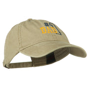 Number 1 Dad Outline Embroidered Washed Cotton Cap