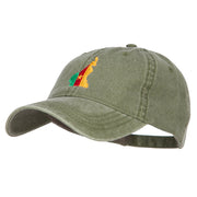 Cameroon Map Flag Embroidered Washed Cap