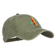 Cameroon Map Flag Embroidered Washed Cap