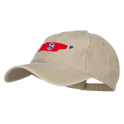 Tennessee State Flag Map Embroidered Washed Cap