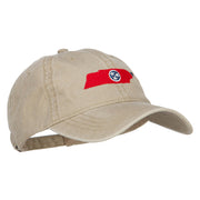 Tennessee State Flag Map Embroidered Washed Cap