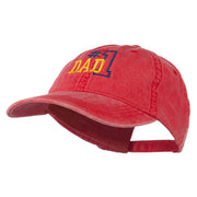 Number 1 Dad Outline Embroidered Washed Cotton Cap