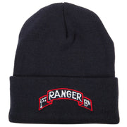 1st Ranger Bn Logo Embroidered 12 Inch Long Knitted Beanie