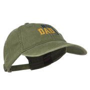 Number 1 Dad Outline Embroidered Washed Cotton Cap