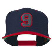 Athletic Number 9 Embroidered Classic Two Tone Cap