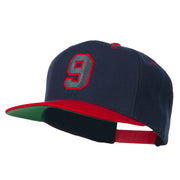 Athletic Number 9 Embroidered Classic Two Tone Cap