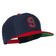 Athletic Number 9 Embroidered Classic Two Tone Cap