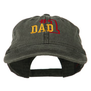 Number 1 Dad Outline Embroidered Washed Cotton Cap