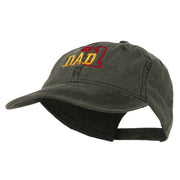 Number 1 Dad Outline Embroidered Washed Cotton Cap