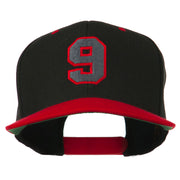 Athletic Number 9 Embroidered Classic Two Tone Cap