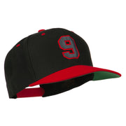 Athletic Number 9 Embroidered Classic Two Tone Cap