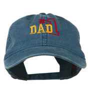 Number 1 Dad Outline Embroidered Washed Cotton Cap