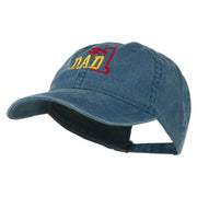 Number 1 Dad Outline Embroidered Washed Cotton Cap