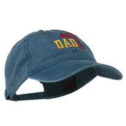 Number 1 Dad Outline Embroidered Washed Cotton Cap