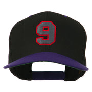 Athletic Number 9 Embroidered Classic Two Tone Cap