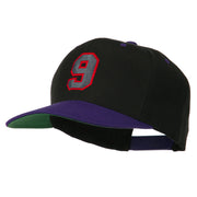 Athletic Number 9 Embroidered Classic Two Tone Cap