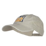 Number 1 Dad Outline Embroidered Washed Cotton Cap