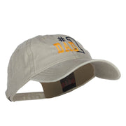 Number 1 Dad Outline Embroidered Washed Cotton Cap