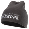 Not Retired Promoted Grandpa Embroidered 8 Inch Knitted Short Beanie