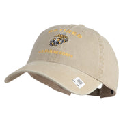 Retired US Marine Corps Embroidered Washed Cotton Twill Brass Cap - Khaki OSFM