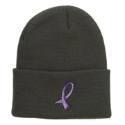 Testicular Cancer Orchid Embroidered Long Beanie