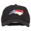 North Carolina State Flag Map Embroidered Unstructured Washed Cap