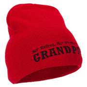 Not Retired Promoted Grandpa Embroidered 8 Inch Knitted Short Beanie