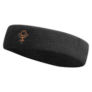 Pluto Logo Embroidered Head Band (Terry) - Black OSFM