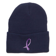 Testicular Cancer Orchid Embroidered Long Beanie