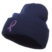 Testicular Cancer Orchid Embroidered Long Beanie