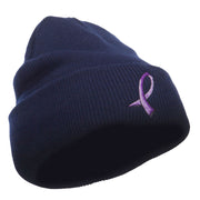 Testicular Cancer Orchid Embroidered Long Beanie