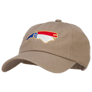 North Carolina State Flag Map Embroidered Unstructured Washed Cap