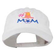 Number 1 Mom Embroidered Washed Cap