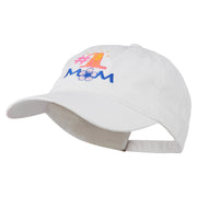 Number 1 Mom Embroidered Washed Cap