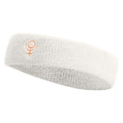 Pluto Logo Embroidered Head Band (Terry) - White OSFM