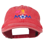 Number 1 Mom Embroidered Washed Cap