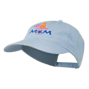 Number 1 Mom Embroidered Washed Cap