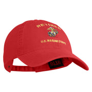 Retired US Marine Corps Embroidered Washed Cotton Twill Brass Cap - Red OSFM