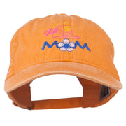 Number 1 Mom Embroidered Washed Cap