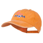 Number 1 Mom Embroidered Washed Cap