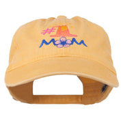 Number 1 Mom Embroidered Washed Cap