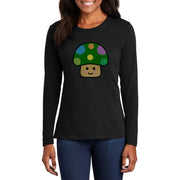 Pokadot Toad Mushroom Women's Big Size Brand Name Long Sleeve Cotton T-Shirt