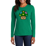 Pokadot Toad Mushroom Women's Big Size Brand Name Long Sleeve Cotton T-Shirt