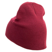 Fruit Symbol Embroidered 8 inch Acrylic Short beanie - Maroon OSFM