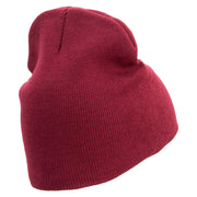 Fruit Symbol Embroidered 8 inch Acrylic Short beanie - Maroon OSFM