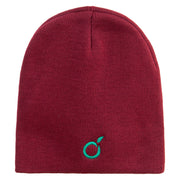 Fruit Symbol Embroidered 8 inch Acrylic Short beanie - Maroon OSFM