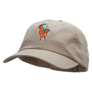 Horse Riding Jockey Embroidered Low Profile Dyed Cotton Twill Cap