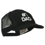 Number 1 DAD Embroidered Youth Foam Mesh Cap